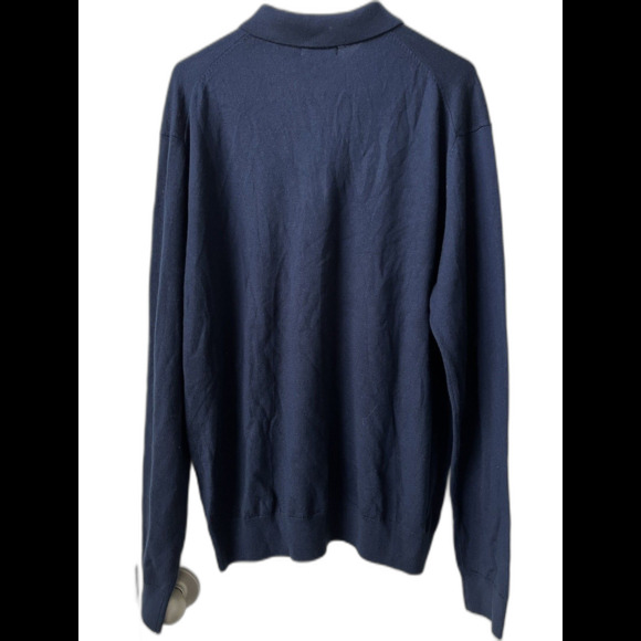 NEW Collars & Co Merino Wool Long Sleeve Polo Sweater Mens XXL Luxury Preppy - Picture 4 of 8